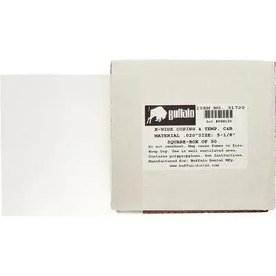 Cloudy Polypropylene Temporary Crown & Bridge Material – 5" × 5" Sheets 1