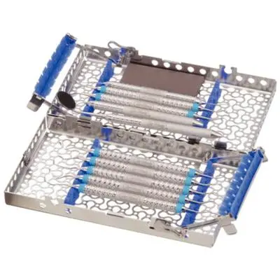 Ims Double-Decker Bur Cassette With Lid – 8" × 1.5" × 4.5", Silver Finish 2