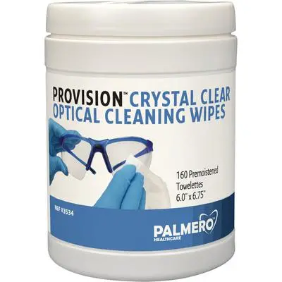 Provision Optical Cleaning Wipes – Crystal Clear, 160 Per Pack 1