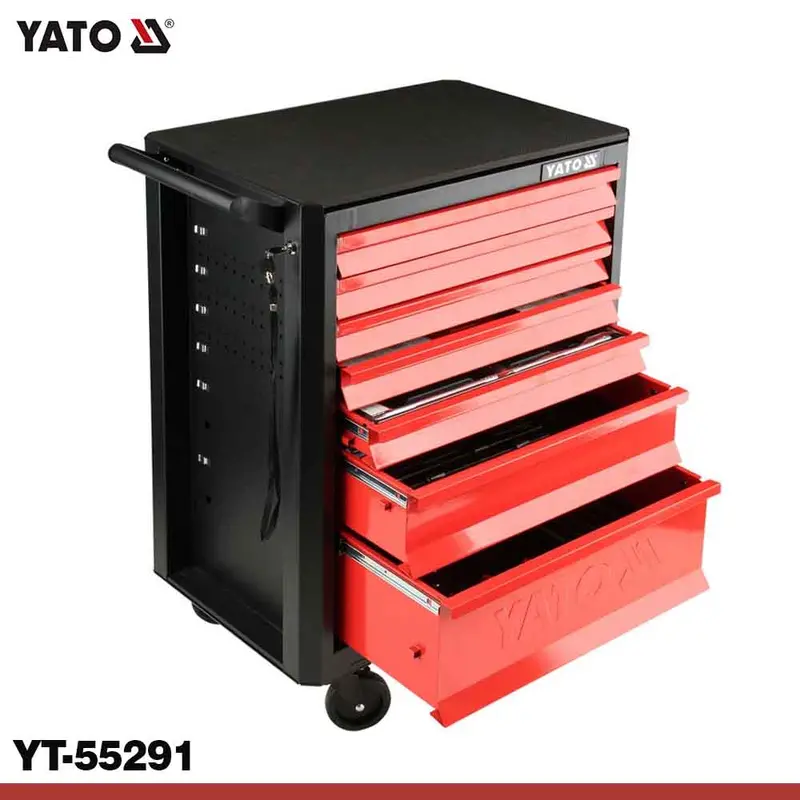 Yato 7-Drawer Mobile Tool Trolley With 211-Piece Auto Repair Kit 1